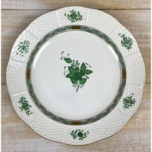 Herend Chinese Bouquet Green AV/443 Hors d'oeuvre Dish 10.5" Base *RARE
